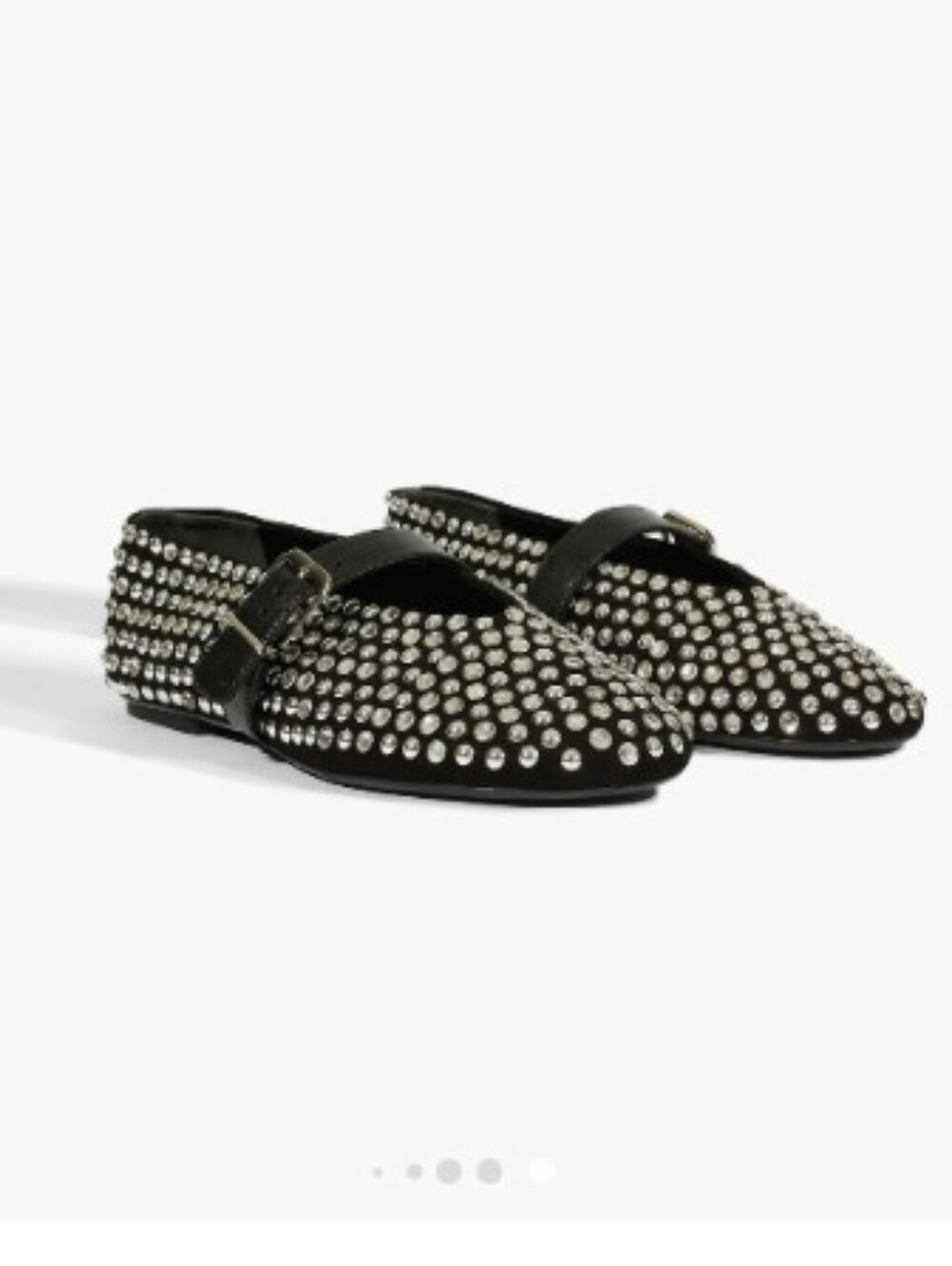 Schutz Eiza Glam Black Suede Studded Flat size 10